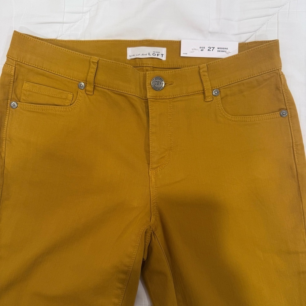 Ann Taylor Loft Modern Skinny Mustard Jeans size 4/27 Petite - Picture 5 of 6